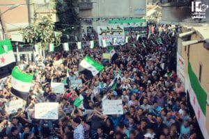 Große Demonstration in Jobar, Damaskus gegen das Assad-Regime